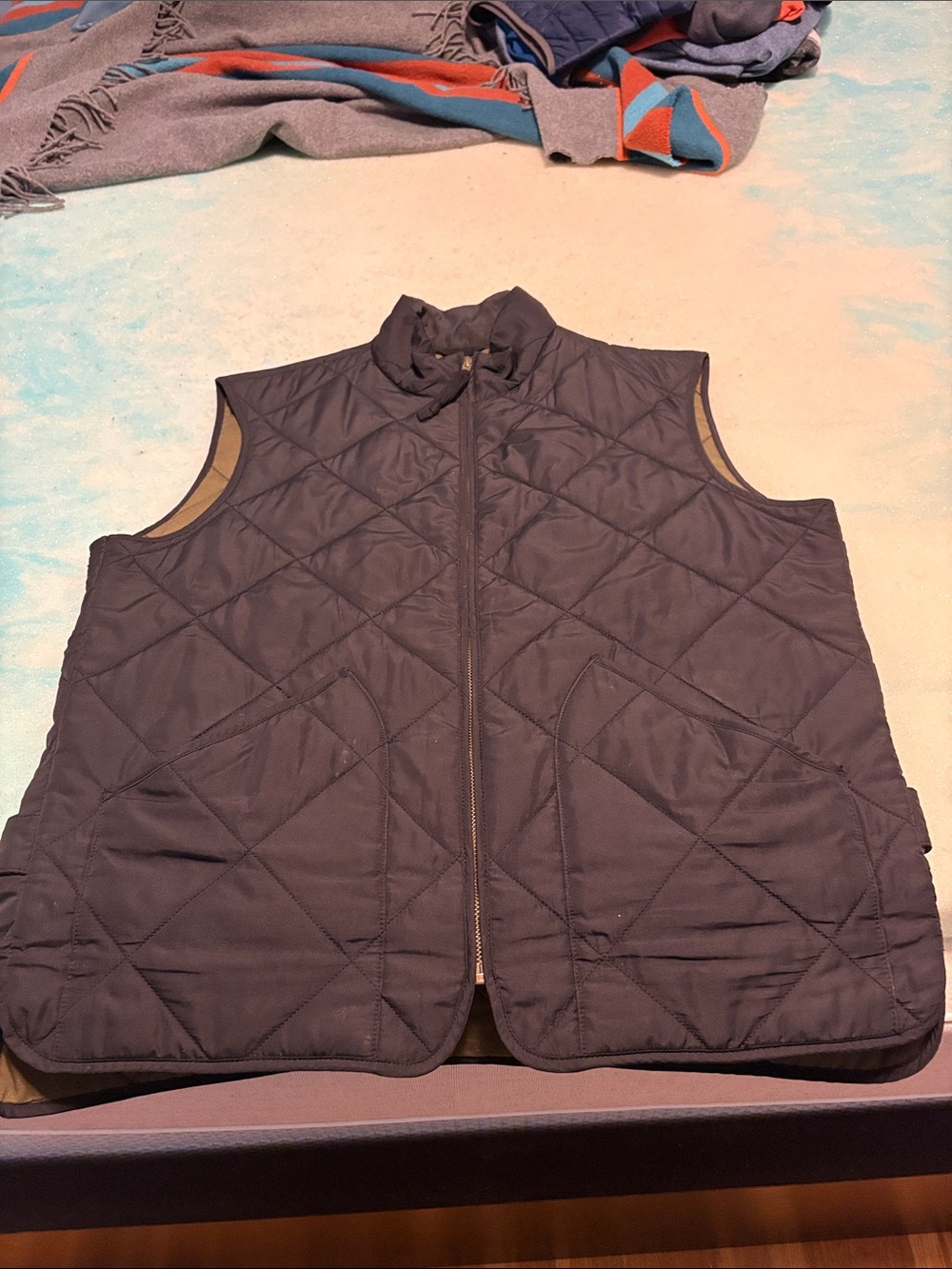 J. Crew Quilted Sleeveless Vest in Navy